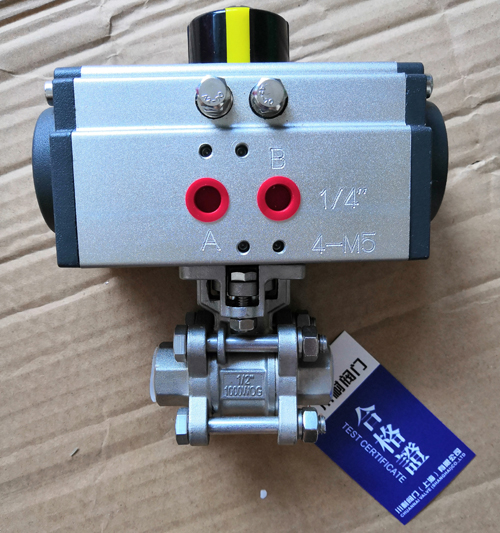 氣動(dòng)三片式高平臺(tái)螺紋球閥